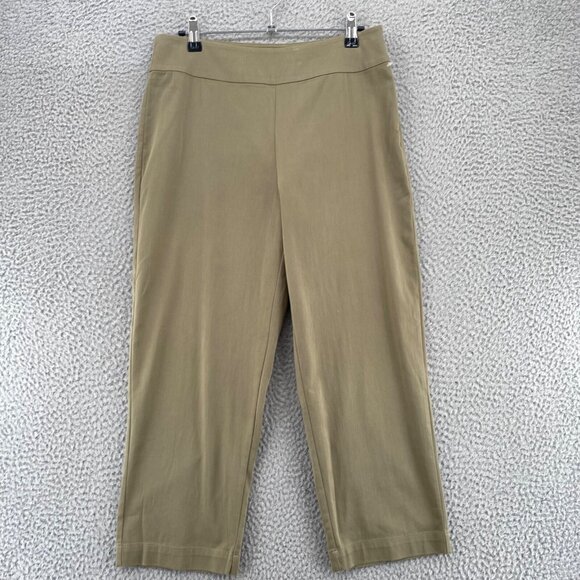 Chicos Pants Womens 0.5 US 6 Green Cropped Capri Tapered Leg Stretch Everyday - Picture 1 of 11